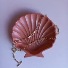 Load image into Gallery viewer, terracotta shell dish with necklace
