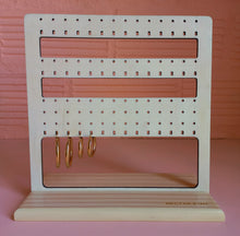 Load image into Gallery viewer, raw wood jewellery organiser on stand

