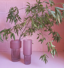 Load image into Gallery viewer, dusty pink ribbed vases in 2 sizes
