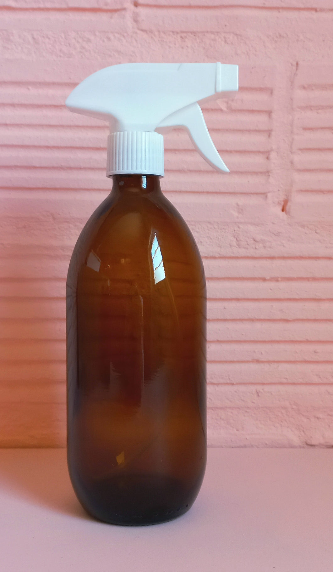 500ml Amber/Clear Bottle with White/Black Trigger Spray