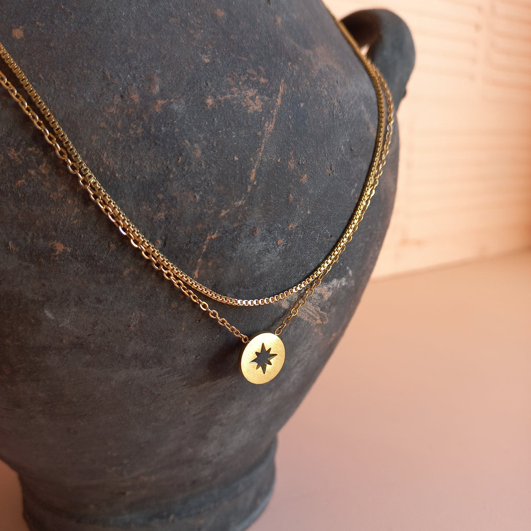 Compass Necklace 18k Gold Plated