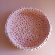 Load image into Gallery viewer, pale pink crochet basket
