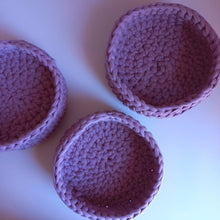 Load image into Gallery viewer, dark pink crochet basket

