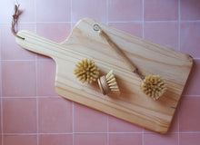 Load image into Gallery viewer, All natural cleaning brush with bamboo handle and round sisal head
