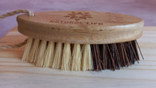 Load image into Gallery viewer, All natural scrubbing or vehhie brush with bamboo handle and sisal bristles
