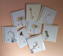 Load image into Gallery viewer, 8 Asian art inspired small gift cards
