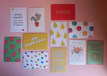 Load image into Gallery viewer, Bright and fun slogan and floral cards for gifts or wall art

