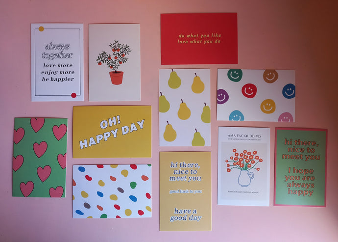 Bright and fun slogan and floral cards for gifts or wall art