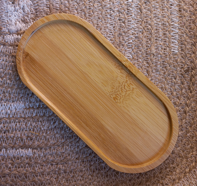 Oval bamboo tray