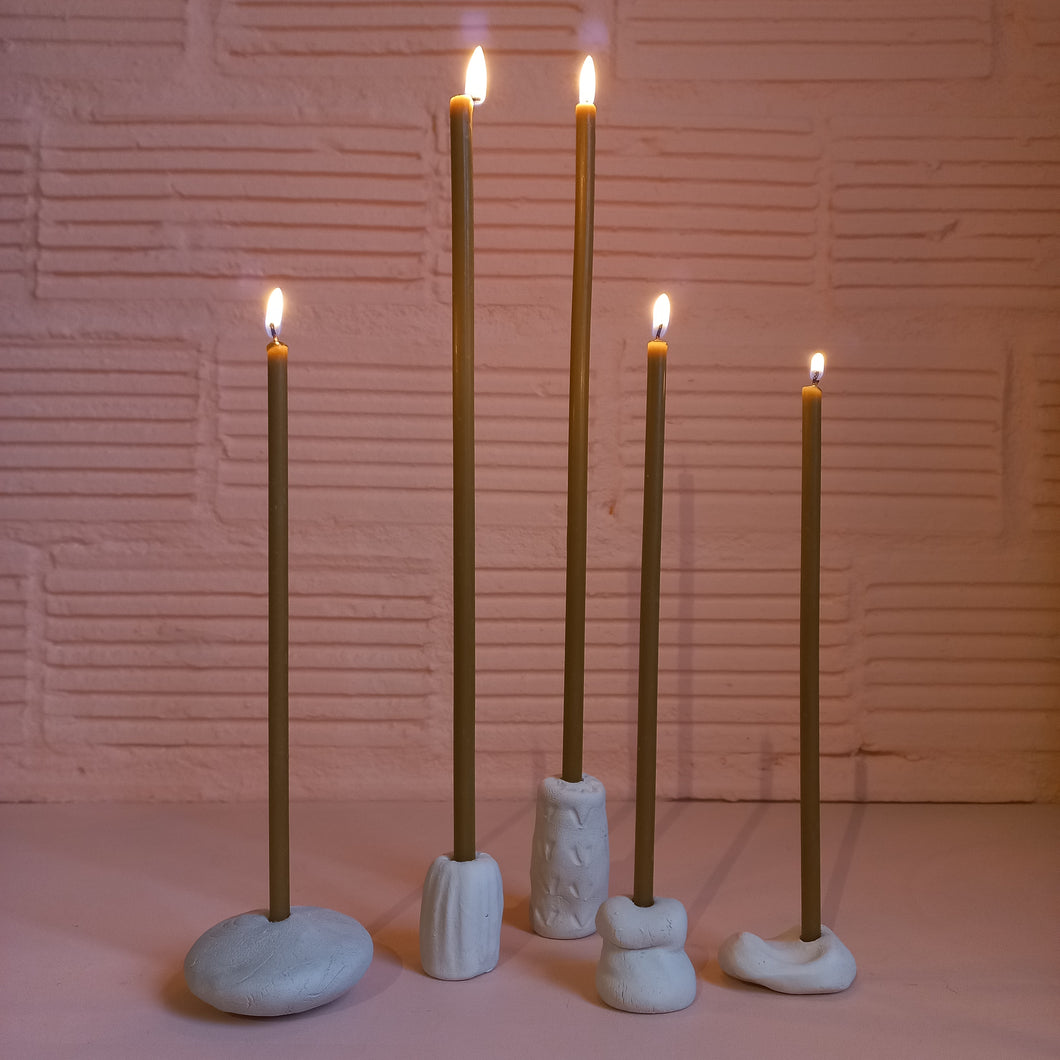 Skinny beeswax taper candles