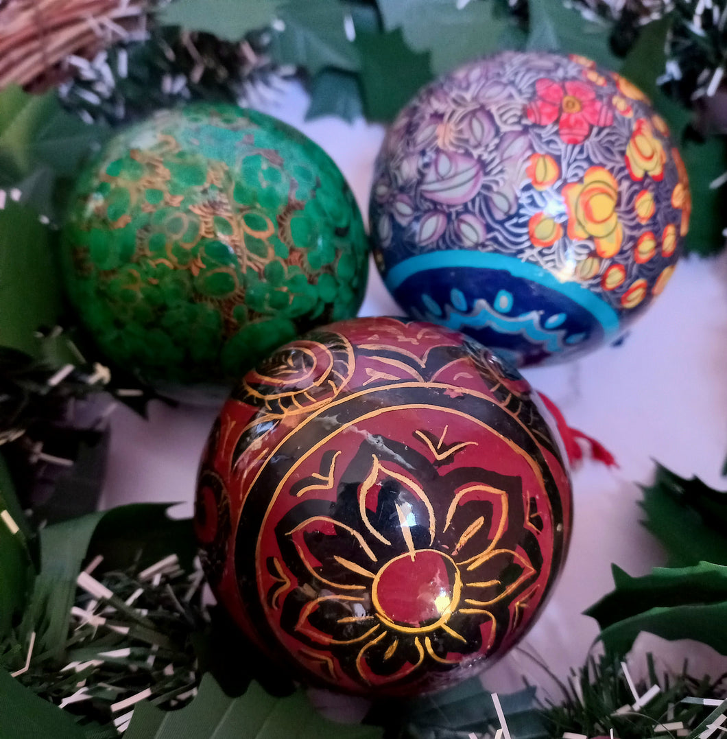 Hand-painted Indian Christmas Baubles