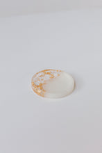Load image into Gallery viewer, white and gold little trinket dish for jewellery
