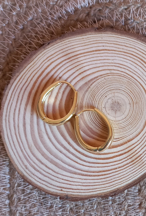 Chunky oval hoops that open with clasp