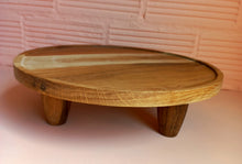 Load image into Gallery viewer, Solid oak tray on three legs
