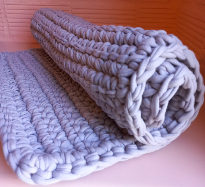 Taupe crochet bath mat
