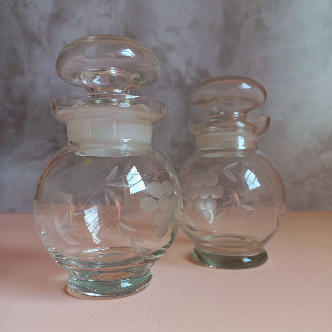 Vintage Lidded Glass Jars